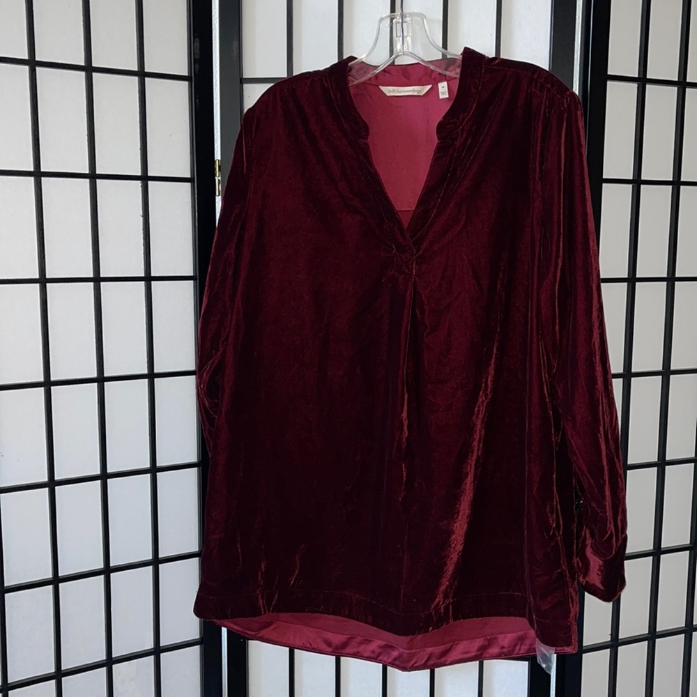 Soft Surroundings new velvet long sleeve blouse